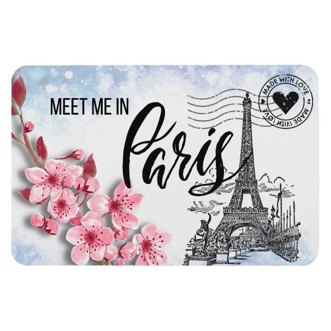 Flexible Rencontrez-moi dans Paris Magnet 4"x6" (Horizontal)