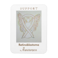 Rétinoblastoma White Awareness Ribbon Angel Magnet