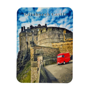 Flexible Retro Edinburgh Castle Scotland Travel Magnet