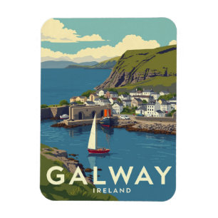 Flexible Retro Galway Irlande Travel Souvenir Magnet