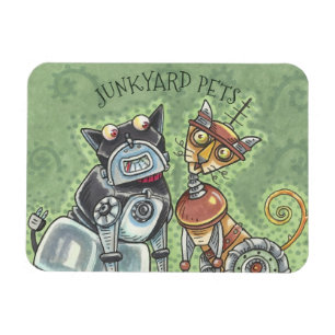 Flexible Robots Junkyard Cat And Dog MAGNET *Personnaliser