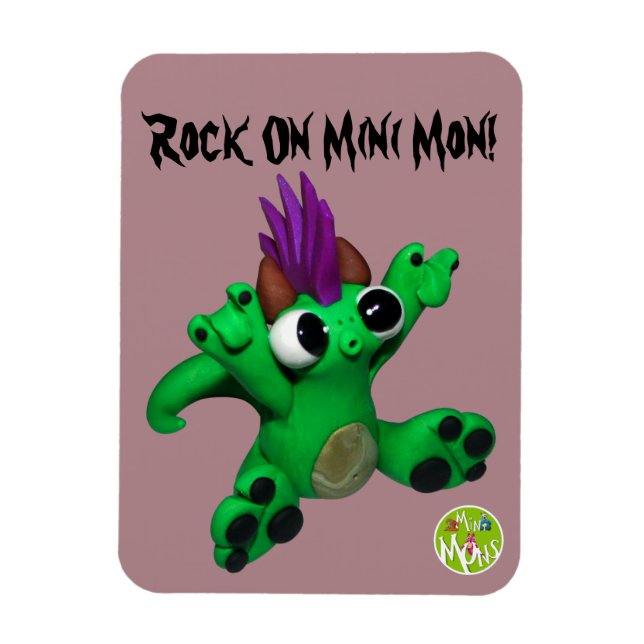 Flexible Rock on Mini Mon Magnet (Vertical)