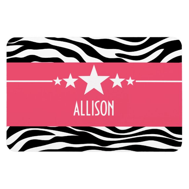 Flexible Rose Sassy Star Zebra Premium Magnet (Horizontal)