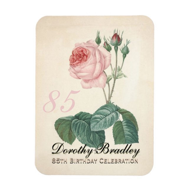 Flexible Rose vintage 85e anniversaire Magnet de célébratio (Vertical)