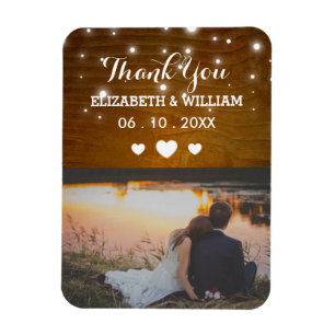 Flexible Rustic Glitz Mariage Magnet Favoriser le Merci pho