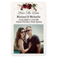Rustic Wood Save The Date of Our Wedding Magnet