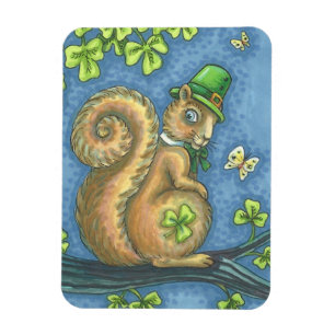 Flexible Saint Patrick's Day LUCKY IRISH SQUIRREL MAGNET