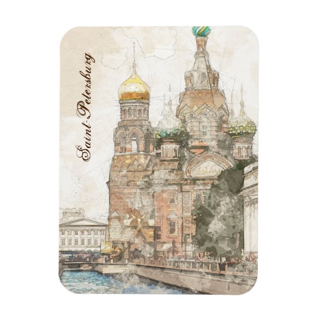 Flexible Saint-Pétersbourg Russie Souvenir Magnet - Pittore (Vertical)