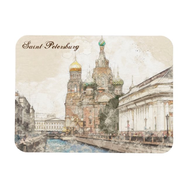 Flexible Saint-Pétersbourg Russie Souvenir Magnet - Pittore (Horizontal)