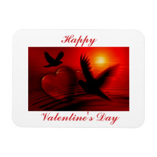 Flexible Saint-Valentin Magnet d'oiseaux et de coeurs