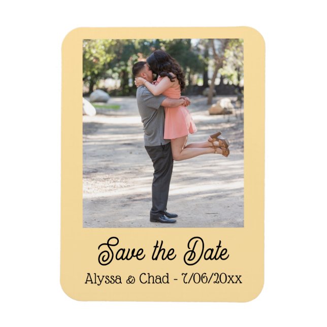 Flexible Save the date magnet personalized photo (Vertical)