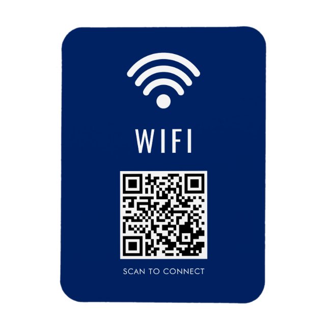 Flexible Scan to Connect Navy WiFi Magnet with QR Code (Vertical)