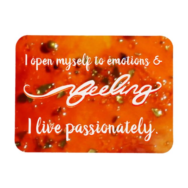 Flexible "Sentiment" Orange Sacral Chakra Mots Magnet (Horizontal)