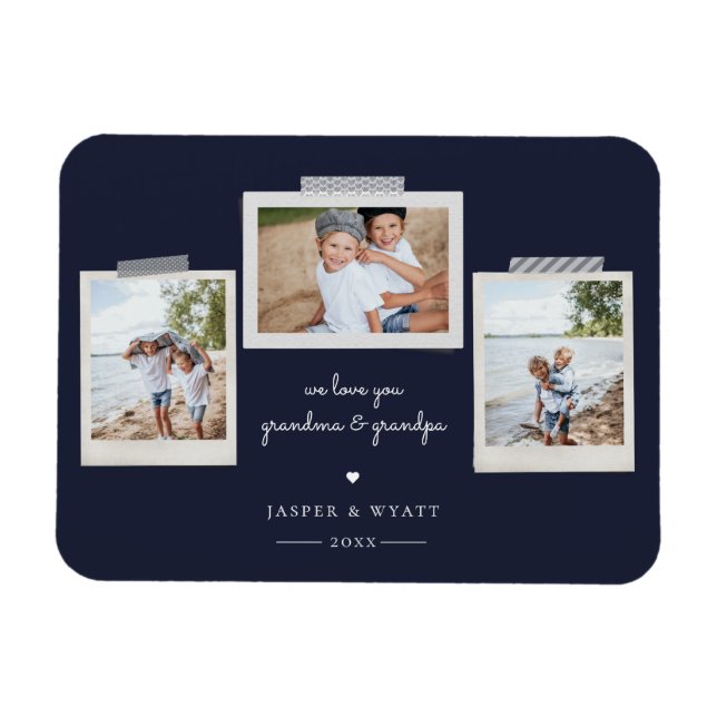 Flexible Sentiments joyeux Snapshot Photo Magnet (Horizontal)