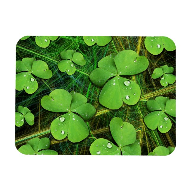 Flexible Shamrock vert Saint Patrick's Day Flexi Magnet (Horizontal)
