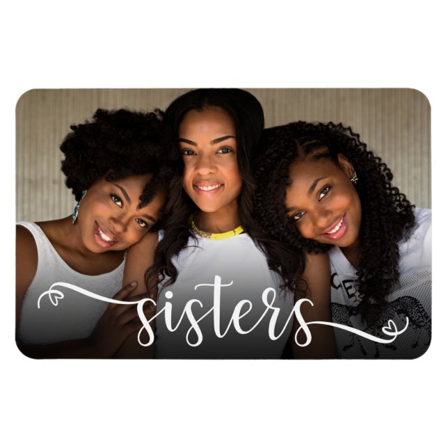 Flexible Sisters Script Photo Magnet (Horizontal)