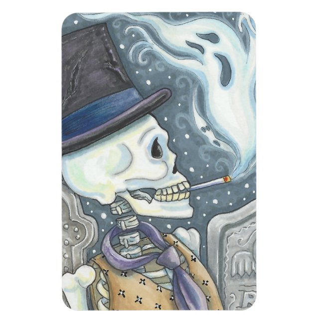 Flexible SKELETON FUMEUR, Rectangle DE MAGNET DE CEMETIÈRE (Vertical)
