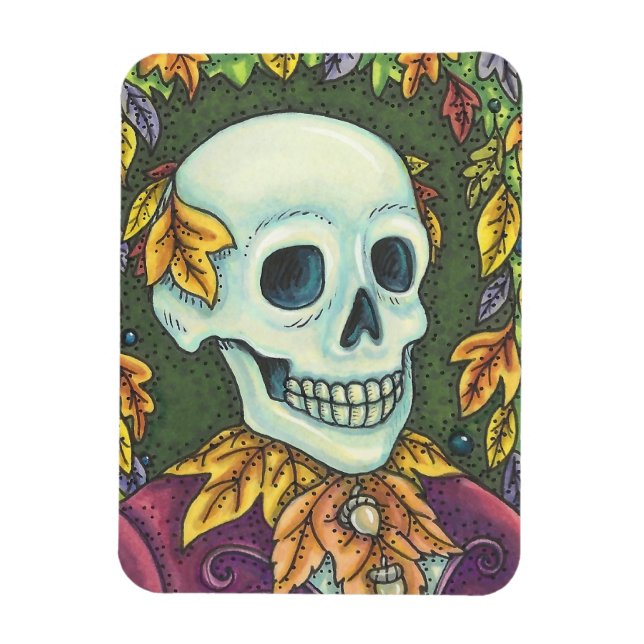 FLEXIBLE SKELETON PORTRAIT, HALLOWEEN AUTOMNE SKULL MAGNET (Vertical)