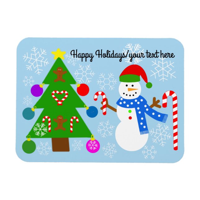 Flexible Snowman & sapin de Noël #2 Magnet (Horizontal)