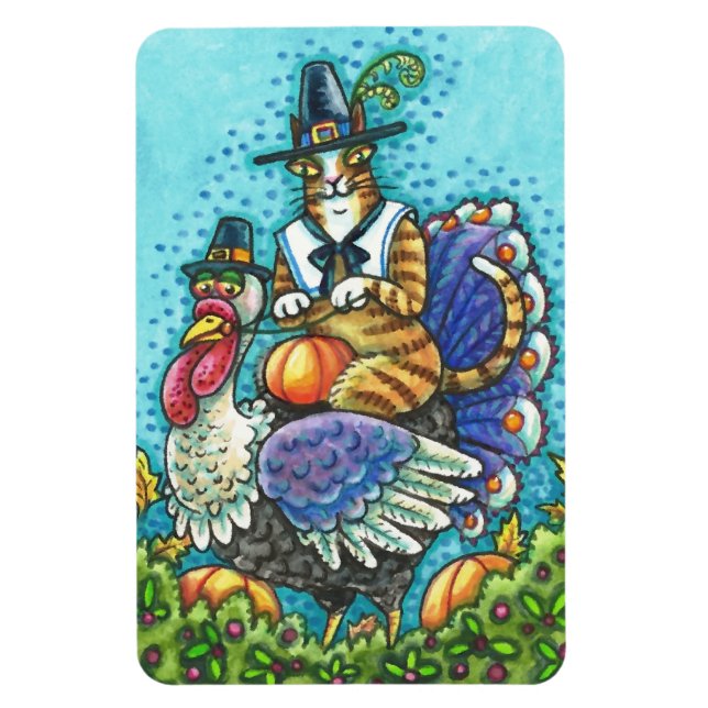 Flexible Son Pèlerin N'Fitz Sur Thanksgiving Turkey MAGNET (Vertical)