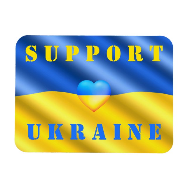 Flexible Soutenez Ukraine Magnet drapeau ukrainien - Libert (Horizontal)