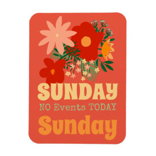 Flexible SUNDAY No Events Today Magnet boho coloré jaune