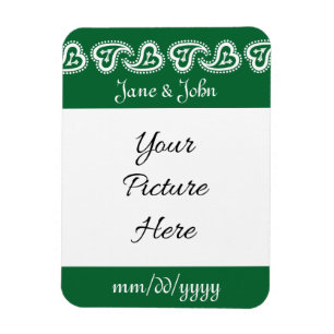 Flexible Sweet Paisley Hearts in Green Save the Date Magnet