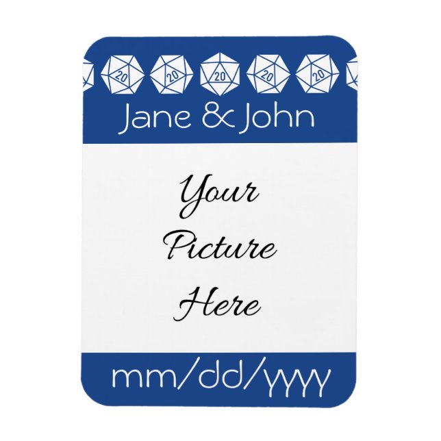 Flexible Tabletop Chic en bleu Save the Date Magnet (Vertical)