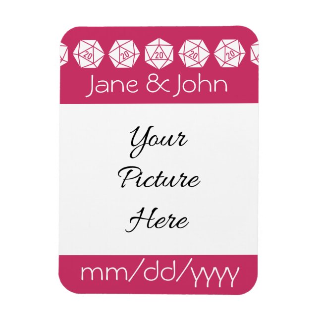 Flexible Tabletop Chic en framboise Magnet jour J (Vertical)