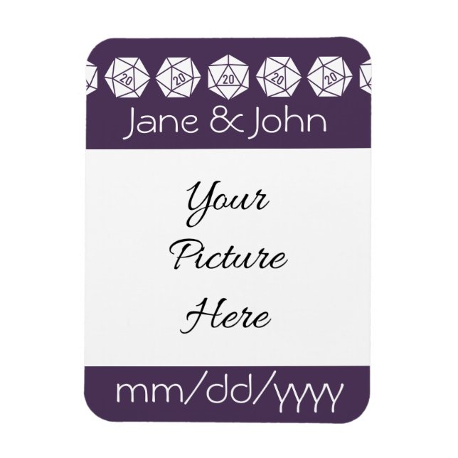 Flexible Tabletop Chic en Violet Magnet de rappel de date (Vertical)