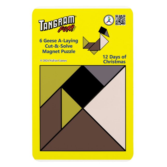 Flexible Tangram Magnet Puzzle - 6 oies A-Laying (Vertical)