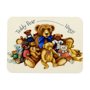 Flexible TEDDY BEAR HUGS MAGNET *Personnaliser