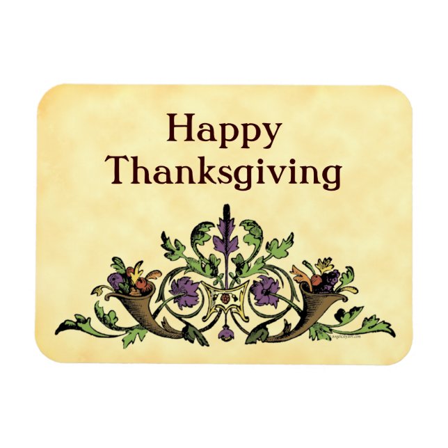 Flexible Thanksgiving Cornucopia Harvest Magnet d'art Vinta (Horizontal)