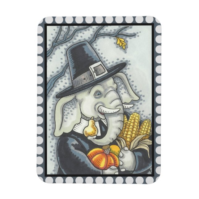 FLEXIBLE THANKSGIVING PACHYDERM, PÈLERINAGE ÉLÉPHANT MAGNET (Vertical)