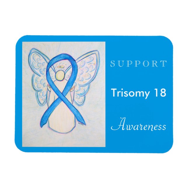 Flexible Trisomie 18 Sensibilisation Ruban Angel Magnet (Horizontal)