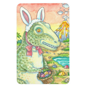 Flexible TYRANNOSAURUS T REX EASTER BUNNET MAGNET Lge