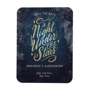 Flexible Une nuit sous les étoiles Save the Date Magnet