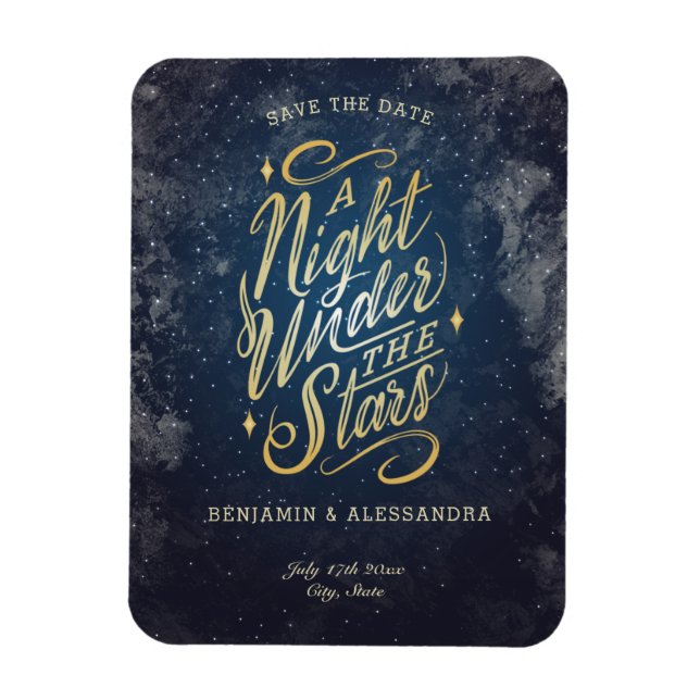 Flexible Une nuit sous les étoiles Save the Date Magnet (Vertical)