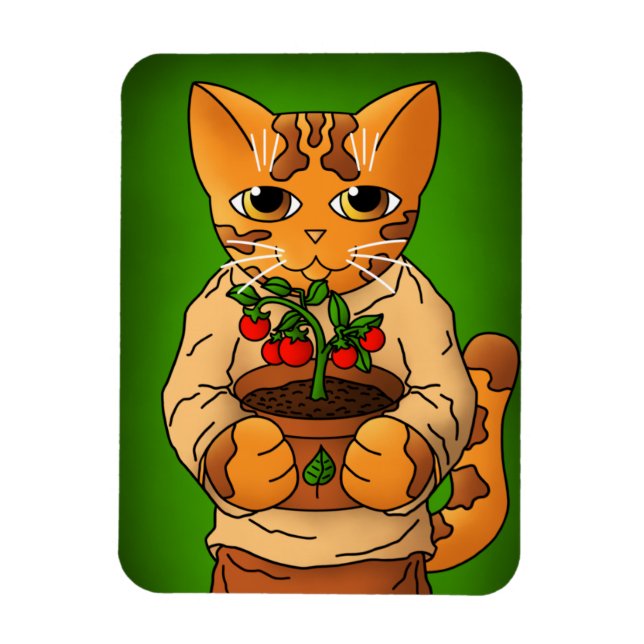 Flexible Vegan Gardener Cat Magnet (Vertical)