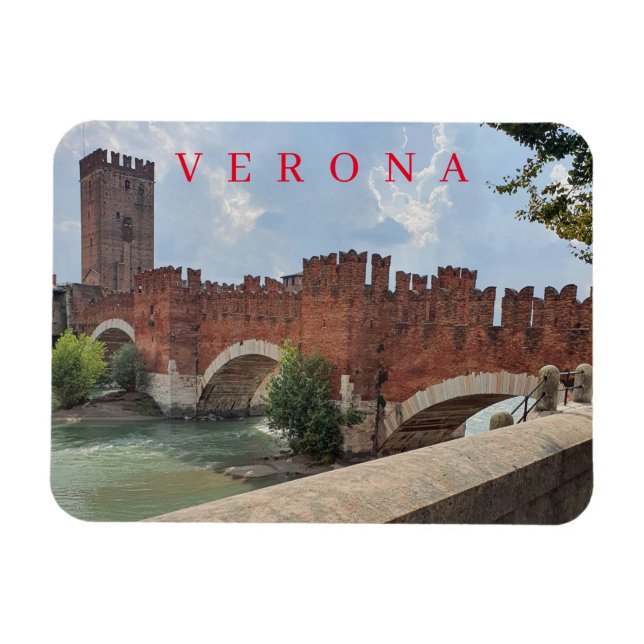Flexible Verona Castelvecchio Bridge fridge magnet (Horizontal)