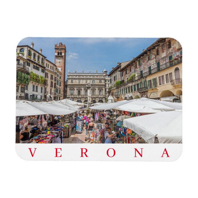 Flexible Verona Piazza Erbe fridge magnet (Horizontal)