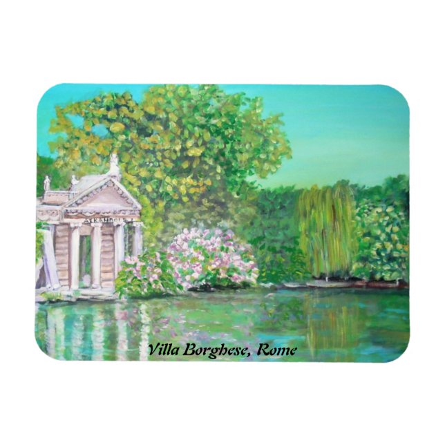 Flexible Villa Borghese Park, Rome - Premium Flexi Magnet (Horizontal)