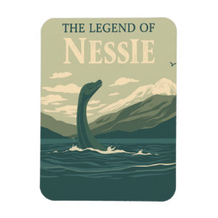 Flexible Vintage Loch Ness Monster Scotland Travel Magnet