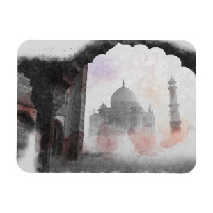 Flexible Vintage Taj Mahal Magnet - Agra India Travel