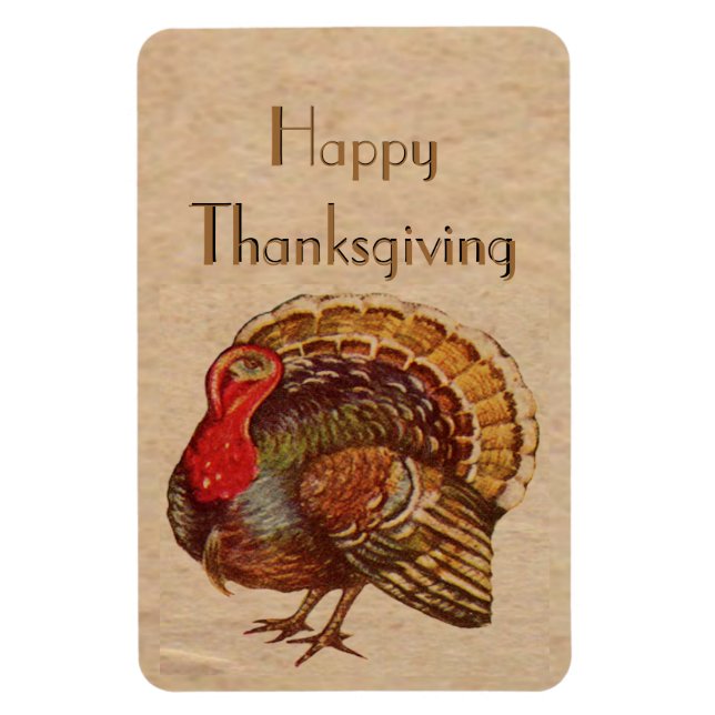 Flexible Vintage Thanksgiving Turquie Premium Flexi Magnet (Vertical)