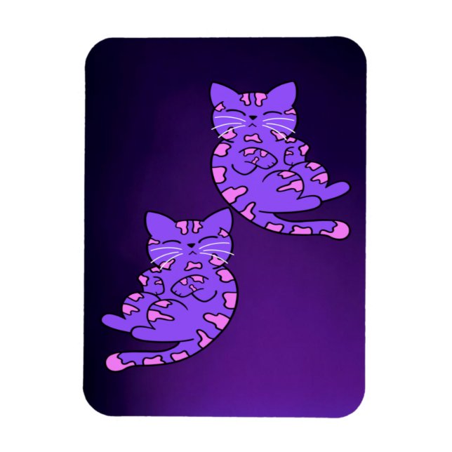 Flexible Violet Kitten Twins 2 Magnet (Vertical)
