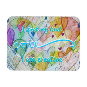 Flexible "Voix" Throat Bleu Chakra Mots Inspirants Magnet