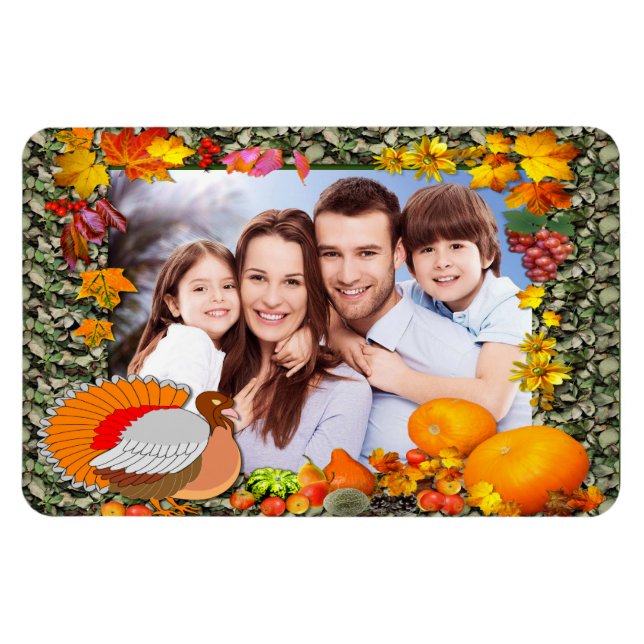 Flexible Votre famille Photo Thanksgiving Turkey Magnet (Horizontal)