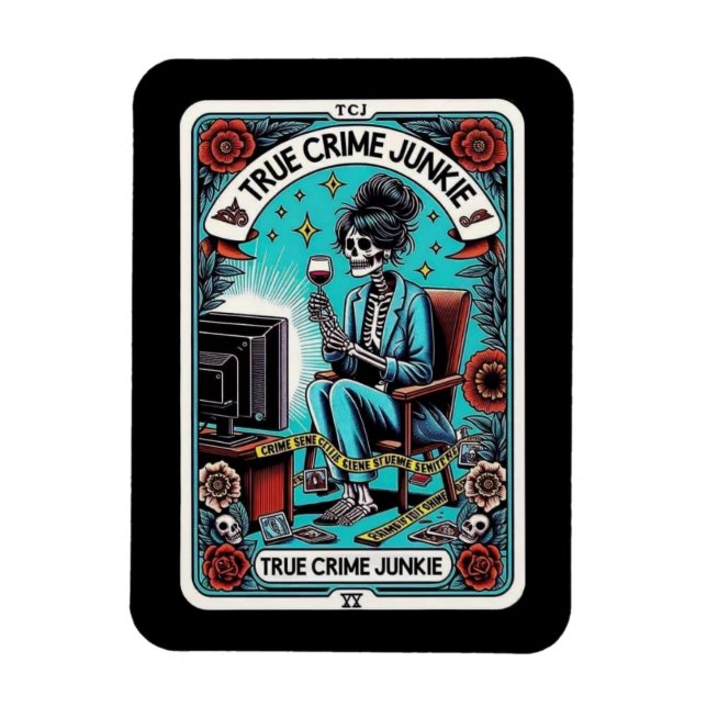 Flexible Vrai crime Carte Junkie Tarot Magnet (Vertical)