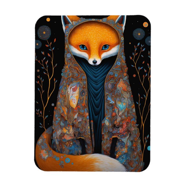 Flexible Whimsical Fox Woodland Imaginaire Magnet (Vertical)